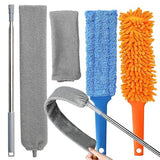 3 Pcs Professional Gap Cleaning Duster Sets, 1 Pcs 100 inch Retractable Gap Duster and 2 Pcs 15 inch Gap Cleaning Dusters, Microfiber Dusters