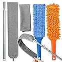 3 Pcs Professional Gap Cleaning Duster Sets, 1 Pcs 100 inch Retractable Gap Duster and 2 Pcs 15 inch Gap Cleaning Dusters, Microfiber Dusters