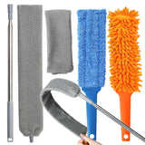 3 Pcs Professional Gap Cleaning Duster Sets, 1 Pcs 100 inch Retractable Gap Duster and 2 Pcs 15 inch Gap Cleaning Dusters, Microfiber Dusters