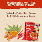 MTR Indian Spices Masala Sambar Powder - Indian Curry, Sambar Broth, 6 Pack