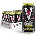 Velocity Iced Tea + Lemonade Energy Drink with Patented Glutathione Antioxidant Formula, Non-Carbonated, Zero Sugar, Keto, 12 Pack (16 oz Cans)