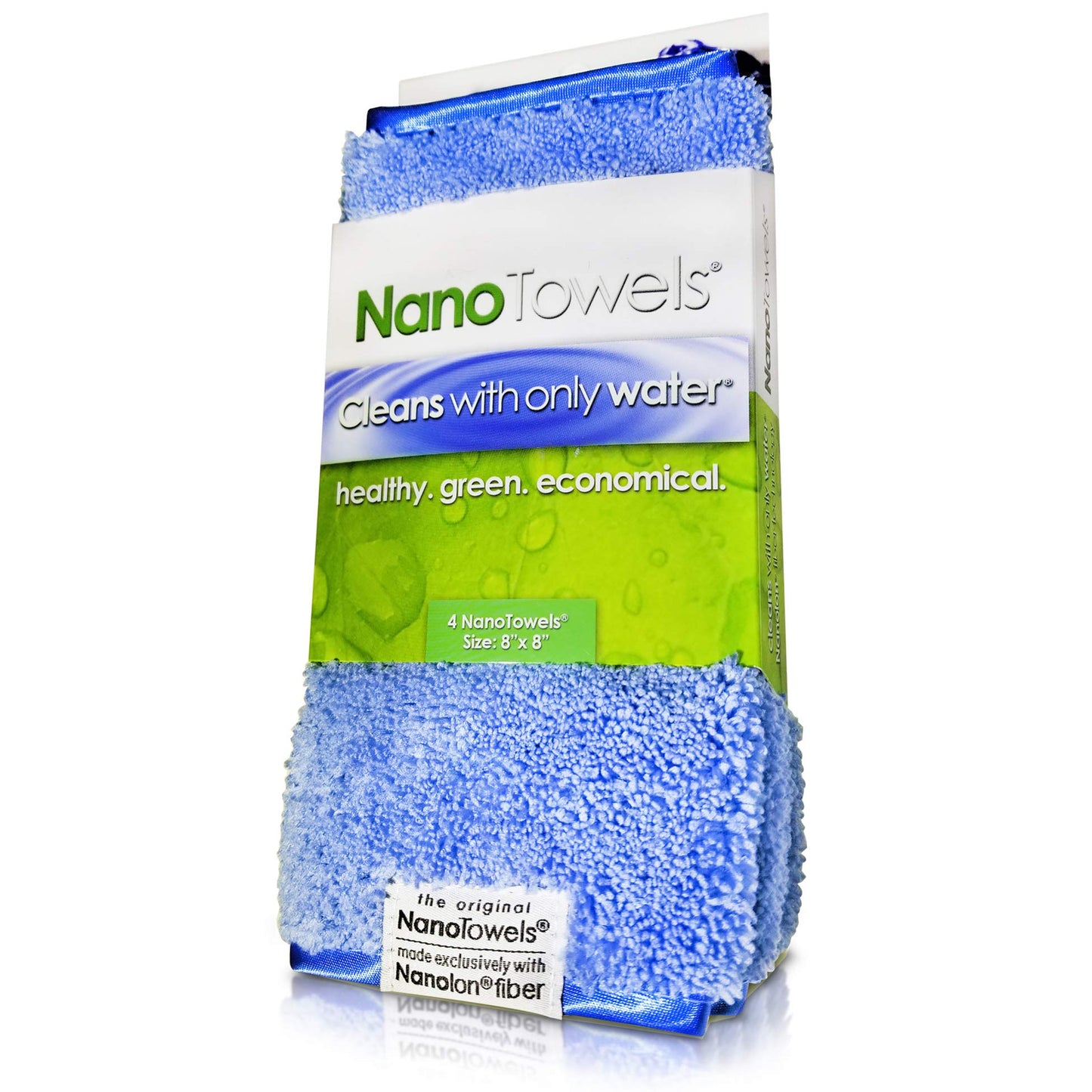 Life Miracle Nano Towels - Amazing Eco Fabric That Cleans Virtually Any Surface with Only Water. No More Paper Towels Or Toxic Chemicals. 4-Pack (8x8