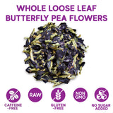 Sou Zen Butterfly Pea Flowers, 80g Dried Blue Pea Flower Tea, Caffeine-Free Loose Leaf Herbal Tea, Natural Color Changing Tea for Drinks, Lemonade