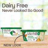 Kite Hill Spinach Artichoke Almond Milk Dip, 8 Ounces, Dairy Free, Gluten Free, Non-GMO, Vegan