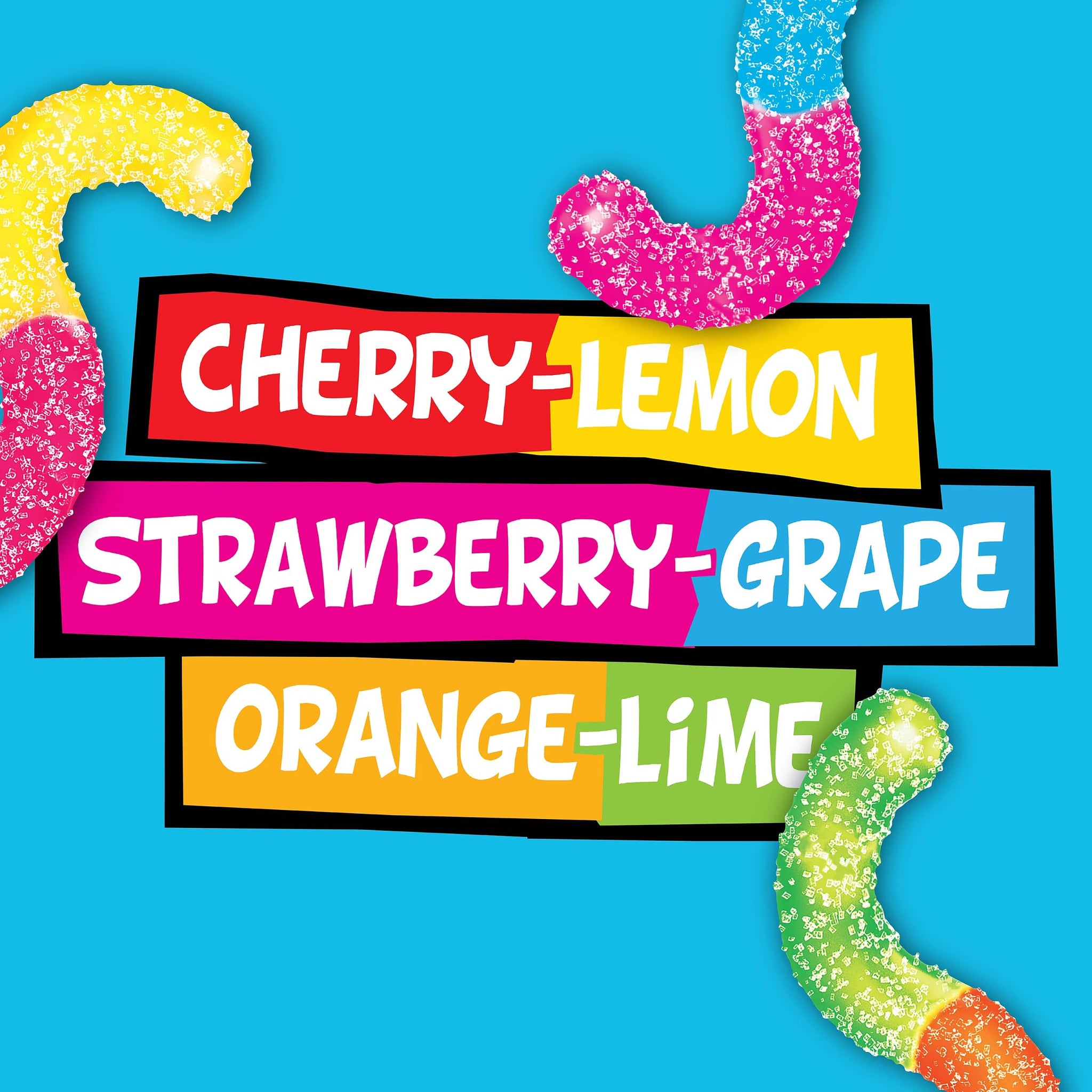 Trolli Sour Brite Crawlers Candy, Cherry-Lemon, Strawberry-Grape & Orange-Lime, Sweet and Sour, Gummy Worms, 7.2 oz