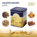 Herbs & Kettles Calming Golden Turmeric Latte | Caffeine-Free Blend with Turmeric, Ashwagandha & Spices | 25-30 servings | Ayurvedic Drink