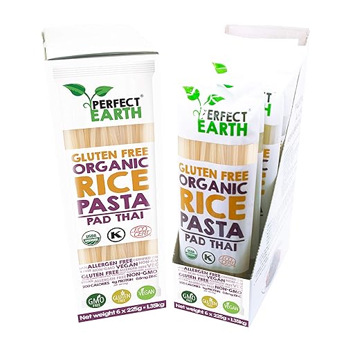 Perfect Earth Pad Thai Rice Pasta Noodles - Certified Organic, Gluten-Free, Vegan, Keto, and Allergen-Free Pad Thai Rice Noodles- For Healthy