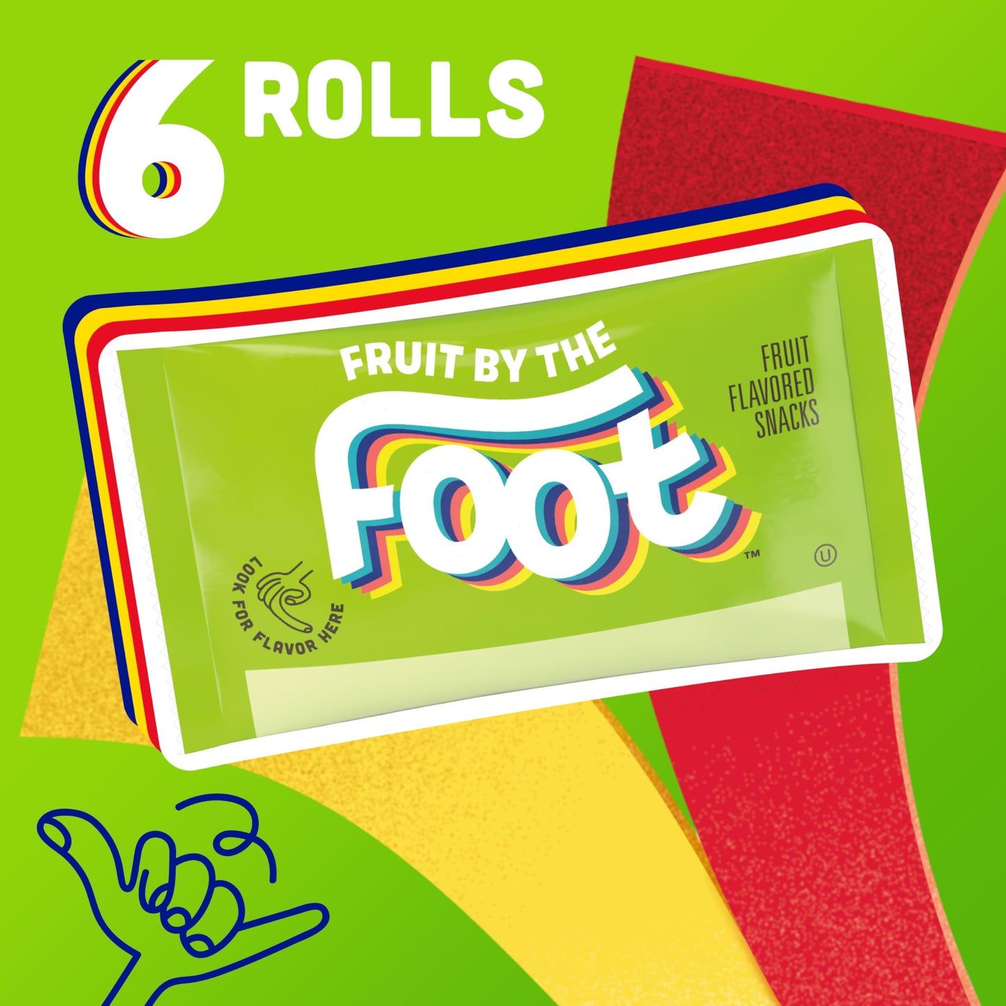 Fruit By The Foot Splitz Fruit Flavored Snacks, Watermelon and Lemonade, 6 Rolls, 4.5 oz