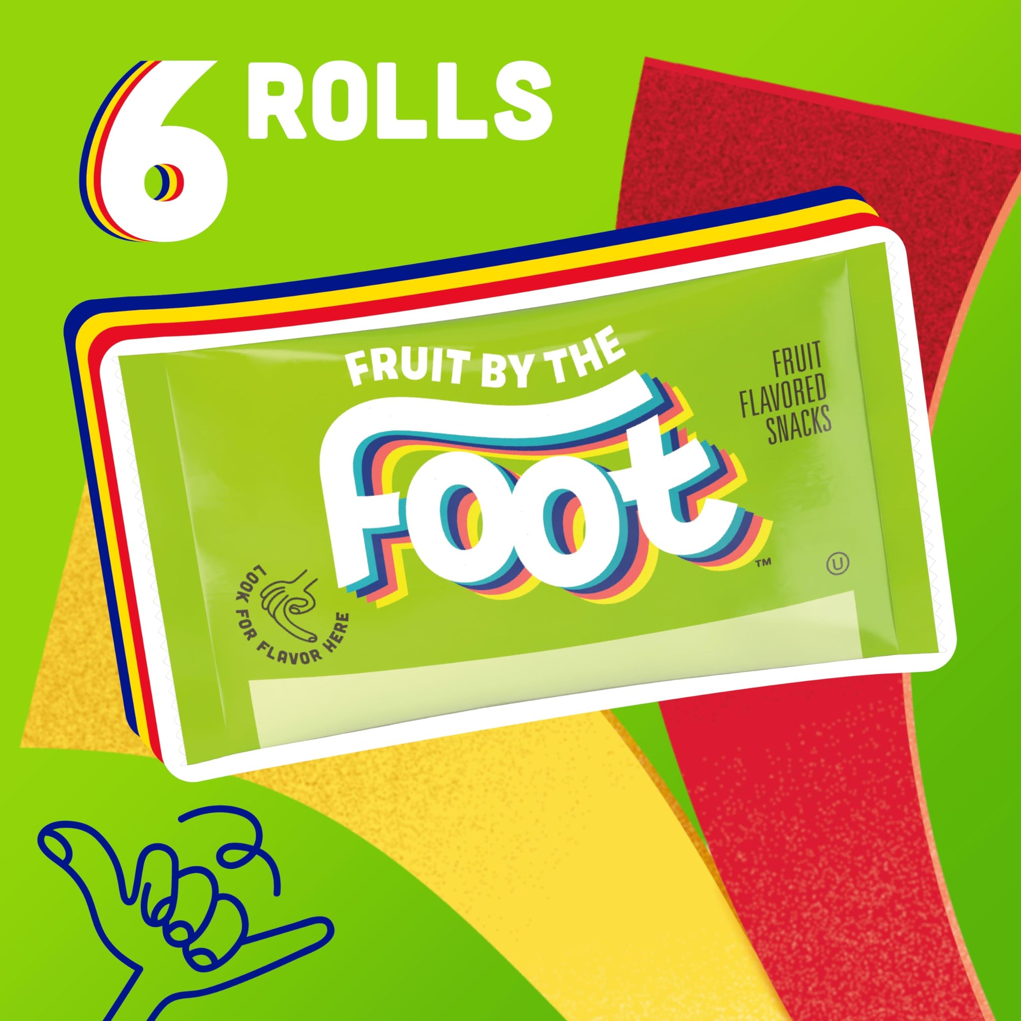 Fruit By The Foot Splitz Fruit Flavored Snacks, Watermelon and Lemonade, 6 Rolls, 4.5 oz