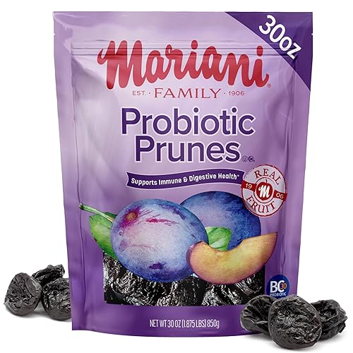 Mariani Probiotic Prunes Pitted Unsweetened, 30oz - Bulk Dried Fruits No Sugar Added - California Dried Prunes Pitted Unsweetened - Supports Healthy