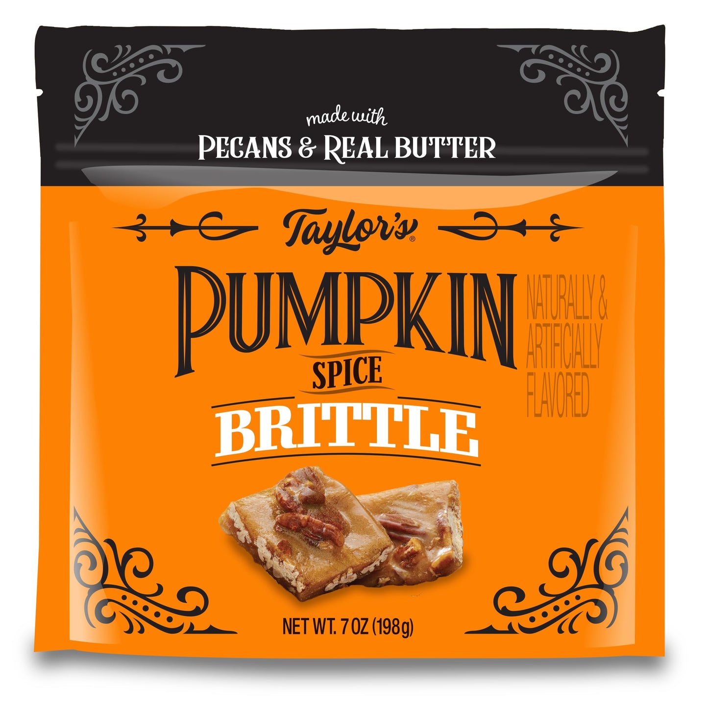 Pumpkin Spice Brittle with Pecans and Real Butter, 3/7 oz bags