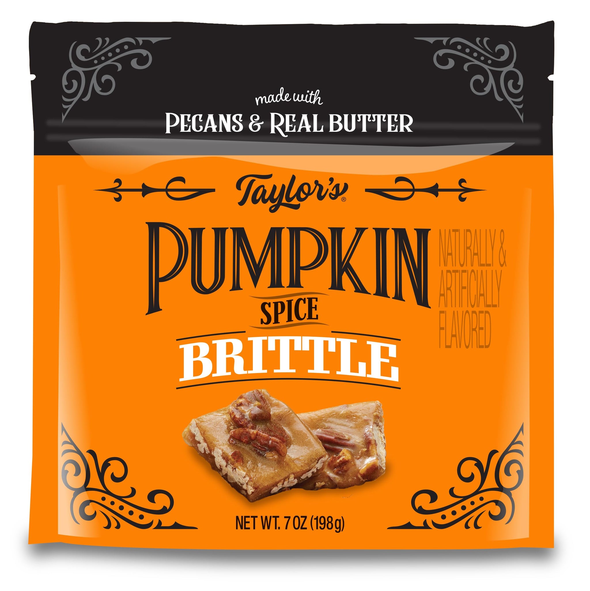 Pumpkin Spice Brittle with Pecans and Real Butter, 3/7 oz bags