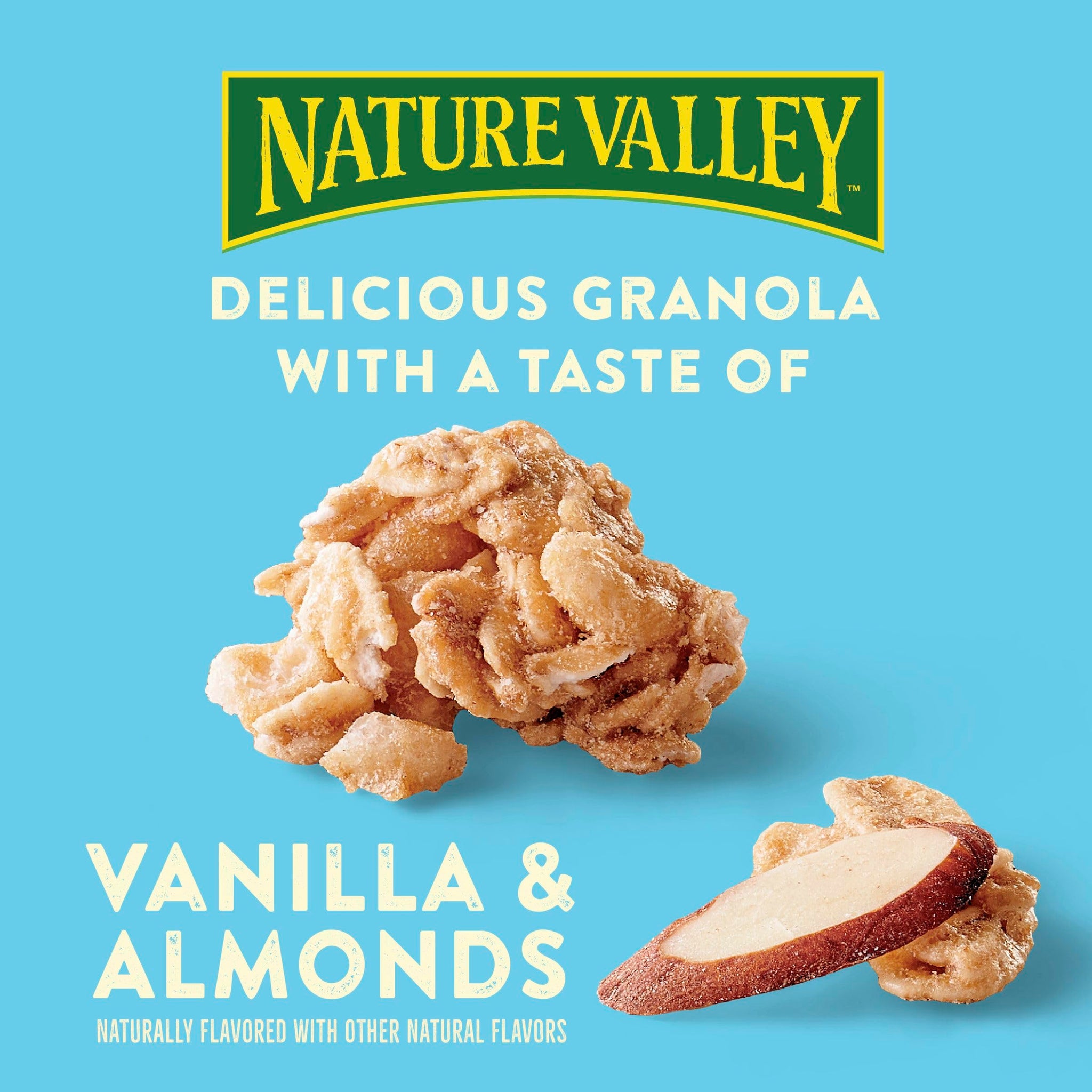 Nature Valley Reduced Sugar Granola, Vanilla Almond, Resealable Snack Pouch, 11 oz