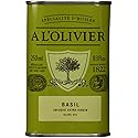 A L'Olivier Olive Oil Infused with Basil, 8.3 Ounce Tin
