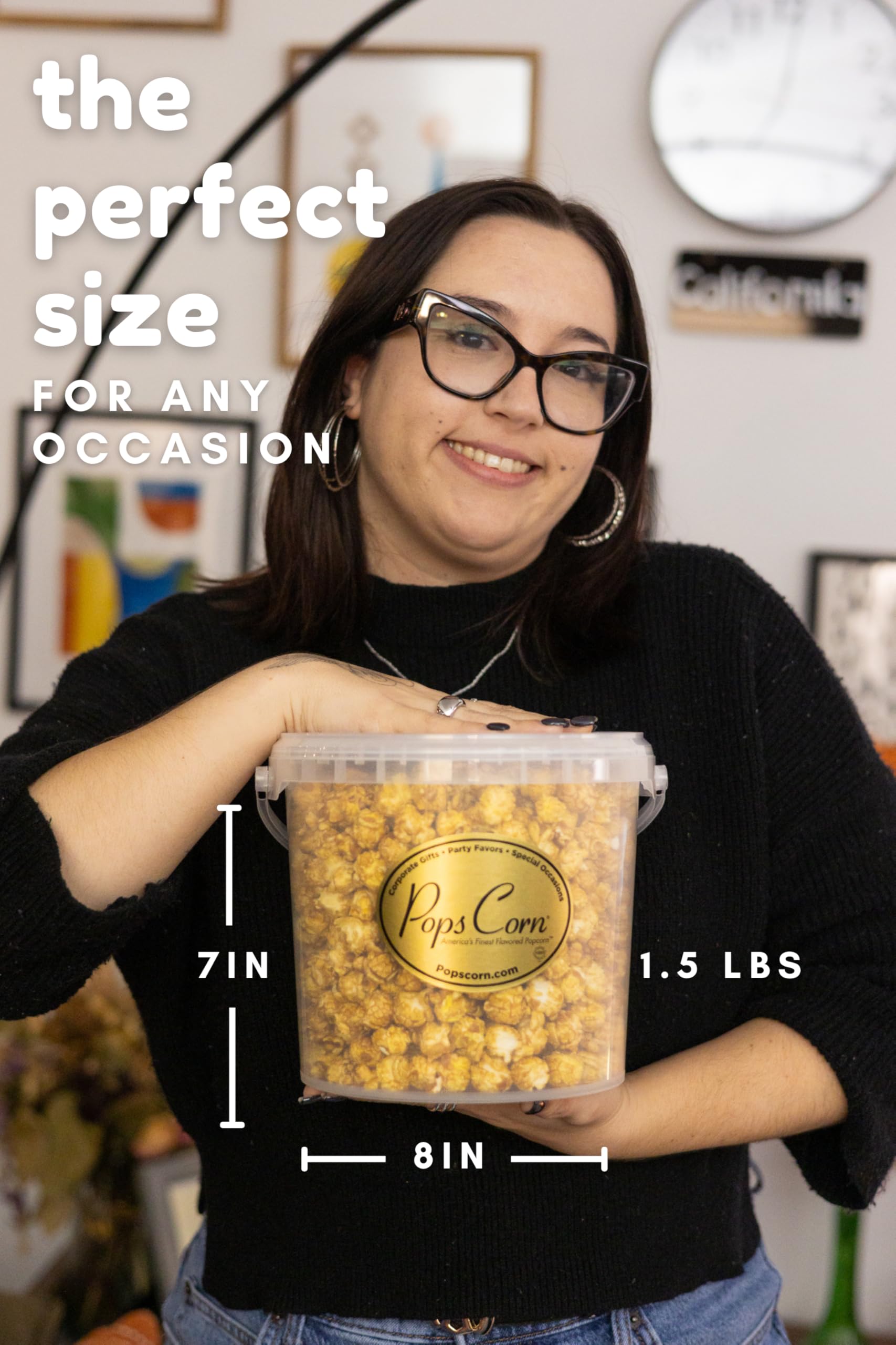 Gourmet Caramel Popcorn-Pops Corn® - 1.5lbs Fresh Small Batch Caramel Corn - Gluten-Free Gourmet Popcorn- Perfect for Gifts, Parties & Movie Nights.