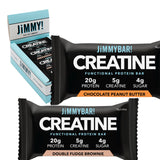 JiMMYBAR! Creatine Protein Bar Variety Pack, Chocolate Peanut Butter & Fudge Brownie, 20g Protein, 5g Creatine Per Bar, Ready-to-Eat Snack Food Bar