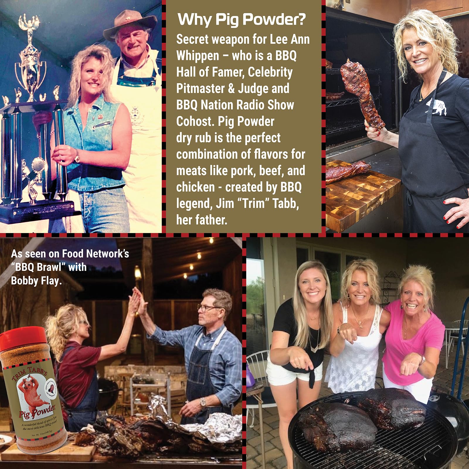 Trim Tabb’s Pig Powder Premium BBQ Barbecue Rub & Seasoning 2 Pk (24 oz) + Guide & Keychain Bottle Opener (4 Items)!