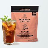 Harmony Matcha Prebiotic Black Tea Peach Flavor - Iced Tea Drink Mix with Plant Fiber for Gut Health, Gluten Free, Caffeinated, Zero Sugar, 7oz Bag