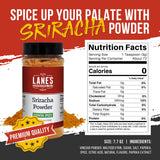Lane's Sriracha Seasoning Powder, All-Natural Sriracha Powder Seasonings and Spices for Cooking, Goes Well with Meat & Vegetables, Made in USA, 7.7 Oz