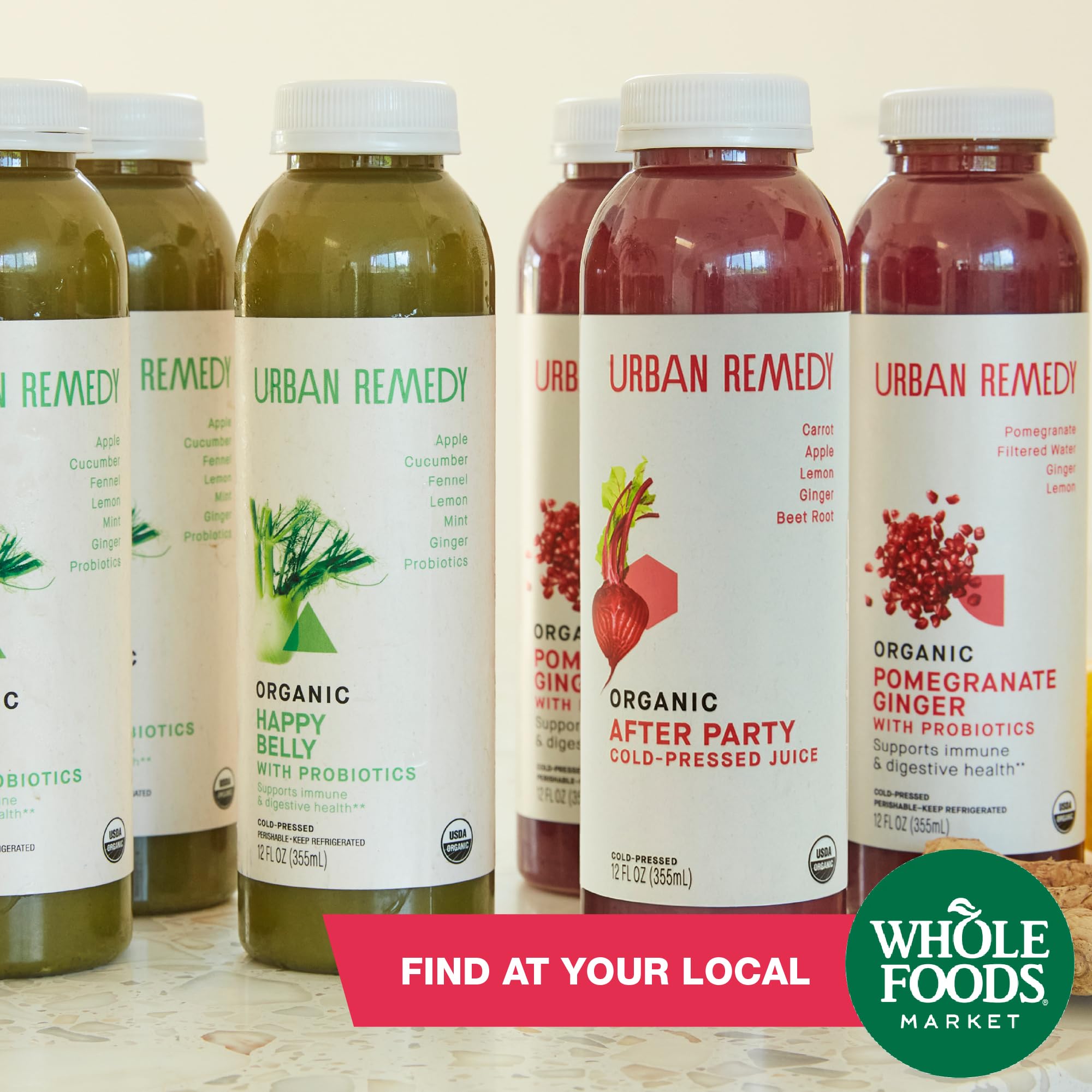 Urban Remedy After Party Organic Juice, Cold-Pressed, 12 fl oz, Carrot, Apple, Lemon, Ginger & Beet Blend, Digestion Support, Revitalizing Fresh