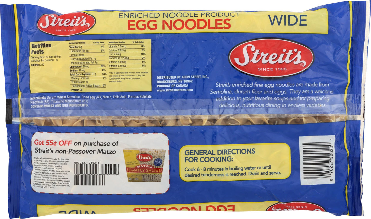 Streits Broad Egg Noodle, 12 OZ