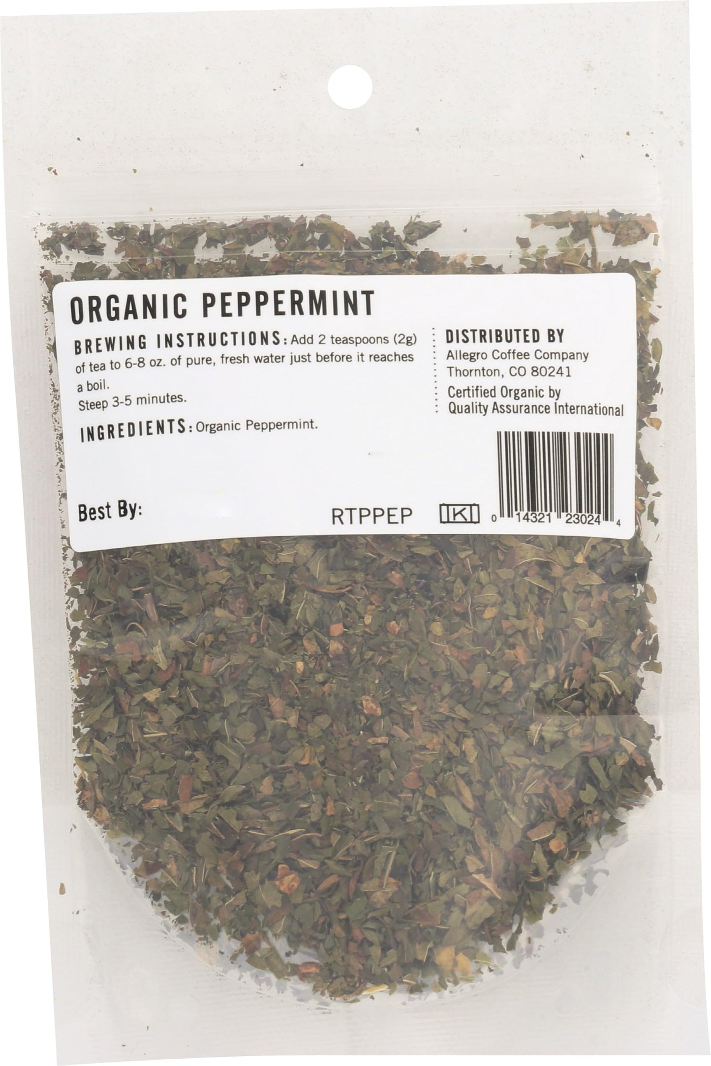 Allegro Coffee Organic Peppermint, Loose Leaf Tea, 0.5 oz