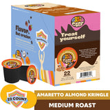Crazy Cups Amaretto Coffee Pods, Amaretto Almond Kringle for K Cup Keurig Machines, Brew Hot or Iced, 22 Count