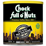 Chock Full o' Nuts New York Roast Ground Coffee - Premium Beans in Recyclable Steel Can - Rich Flavor & Aroma, Dark Roast - Perfect for Drip