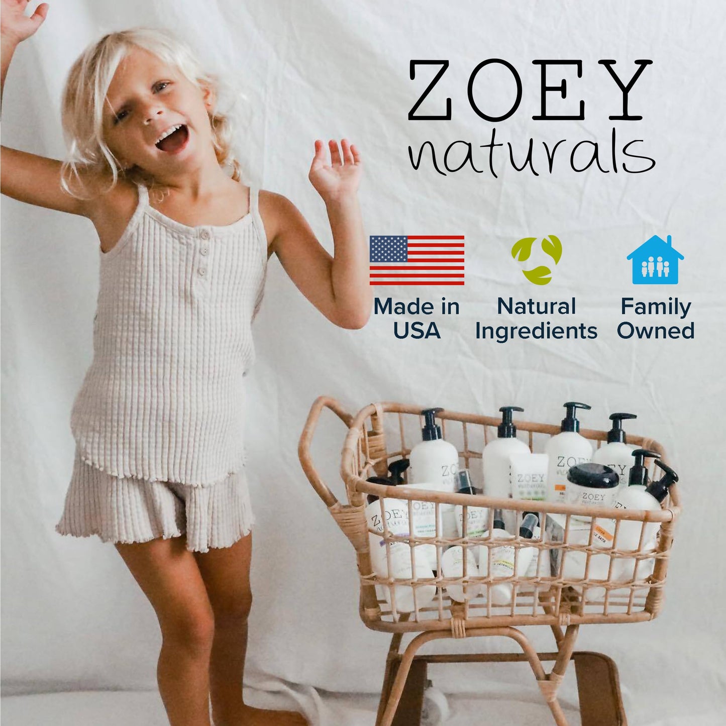 Zoey Naturals - Baby Laundry Detergent, Free & Clean - Hypoallergenic Plant-Based Liquid for Sensitive Skin - Sulfate, Dye & Fragrance Free