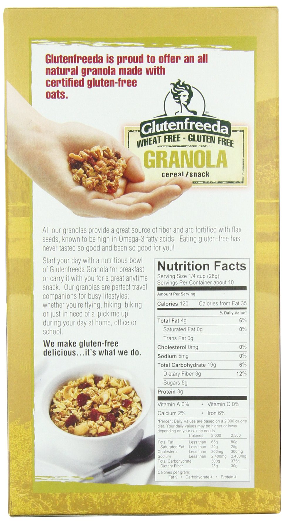 Glutenfreeda Gluten Free Granola Cereal, Apple Almond Honey, 10.5-ounces, 8 Pack