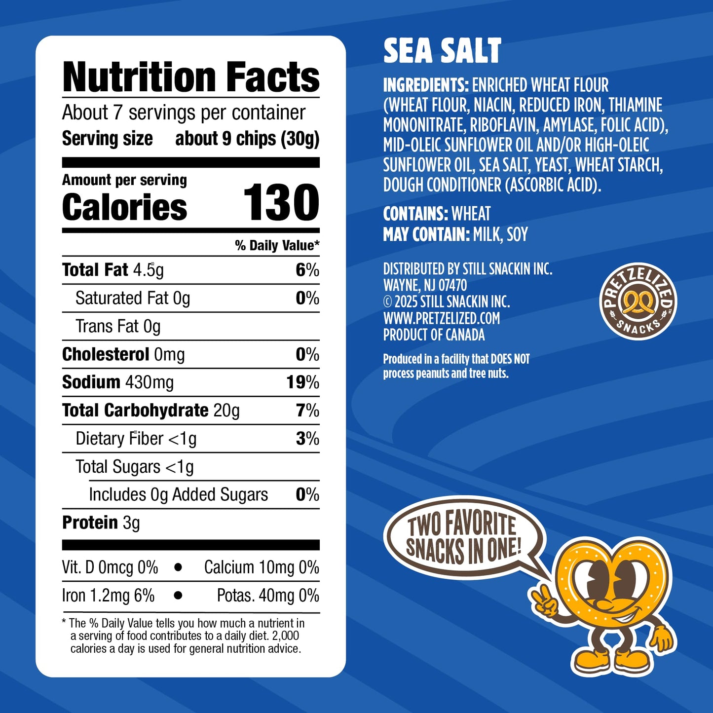 PRETZELIZED Snacks Pretzel Pita Chips Variety Pack (Pack of 4) 2 Sea Salt, 1 Everything, 1 Mediterranean MultiPack