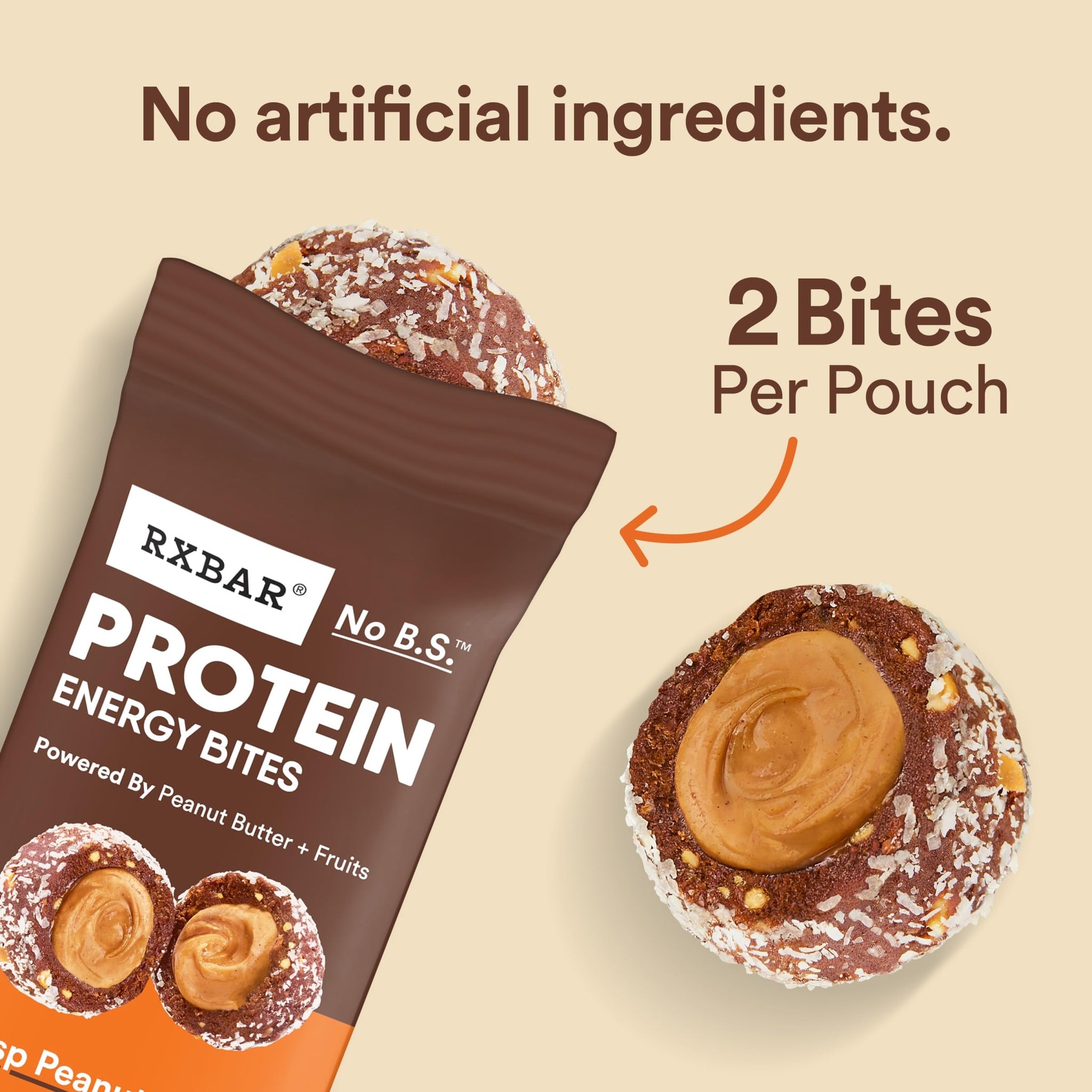 RXBAR Protein Energy Bites, Gluten Free Protein Balls, Dark Chocolate Peanut Butter, 8.8oz Box (10 Bites)