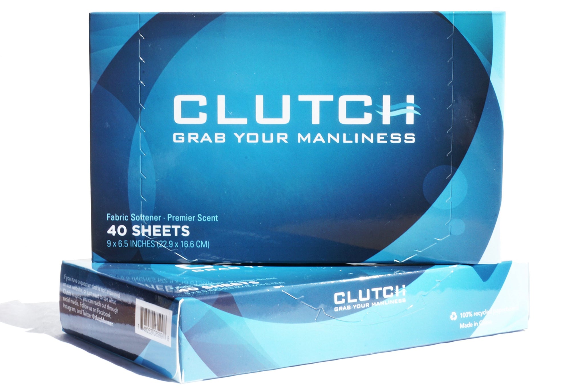 Clutch Men's Dryer Sheets, Fabric Softener for Men, 40 Count Box