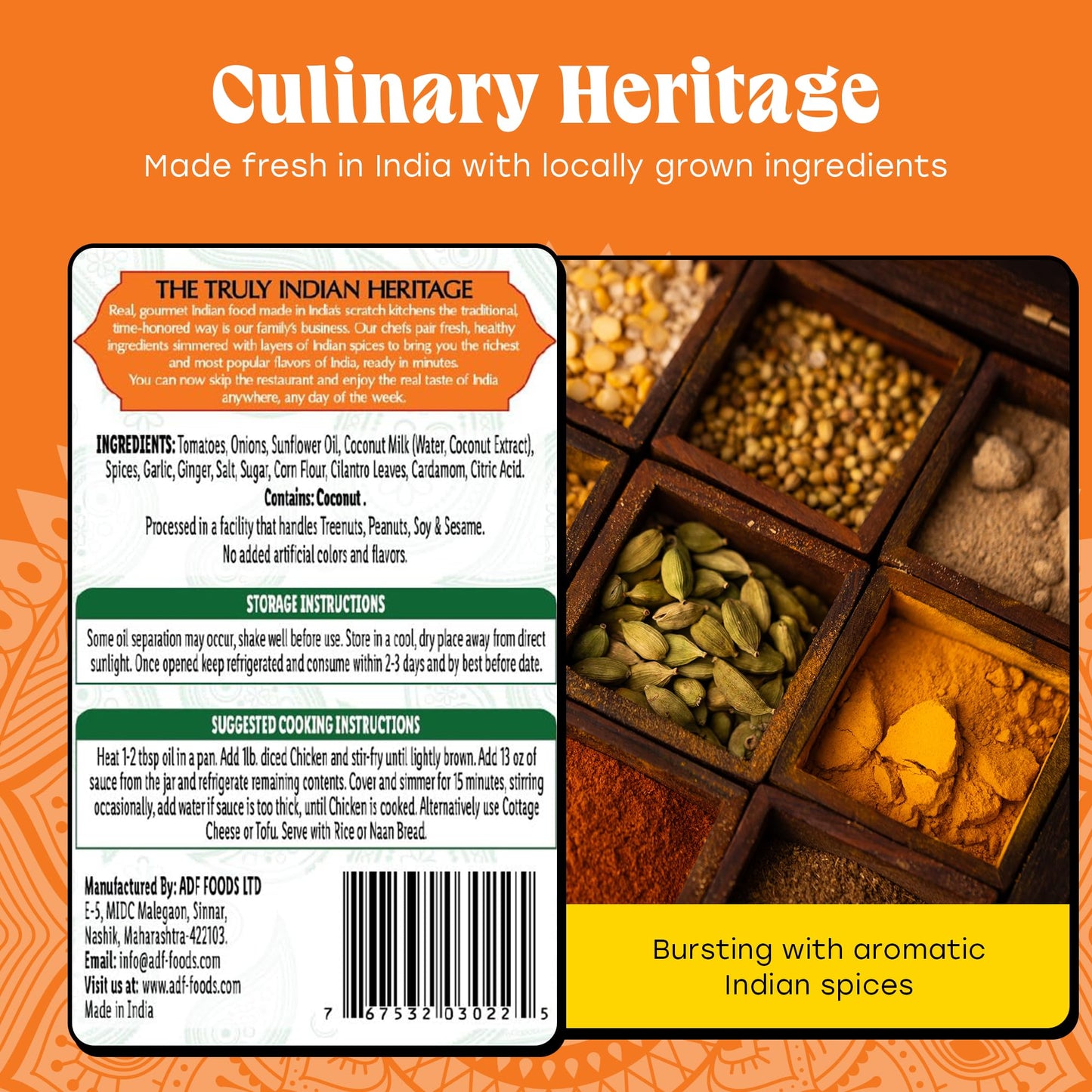 Truly Indian Madras Curry Sauce | Vegan, Authentic Traditional Indian Food Cooking Sauces | Made Fresh in India With Locally Grown Ingredients | Add