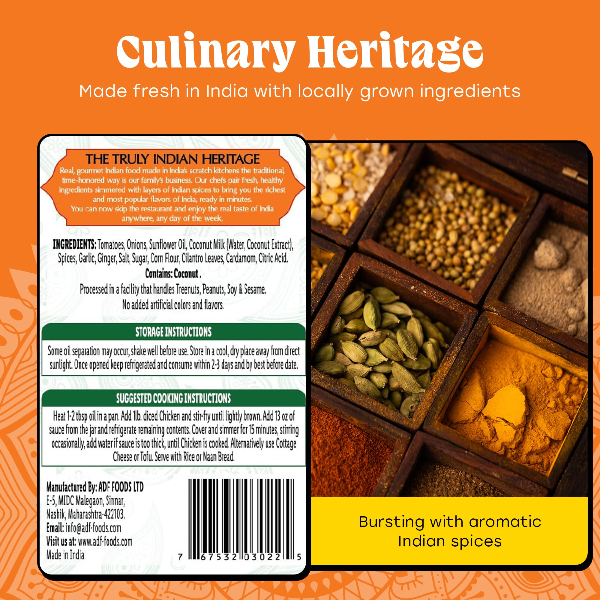 Truly Indian Madras Curry Sauce | Vegan, Authentic Traditional Indian Food Cooking Sauces | Made Fresh in India With Locally Grown Ingredients | Add
