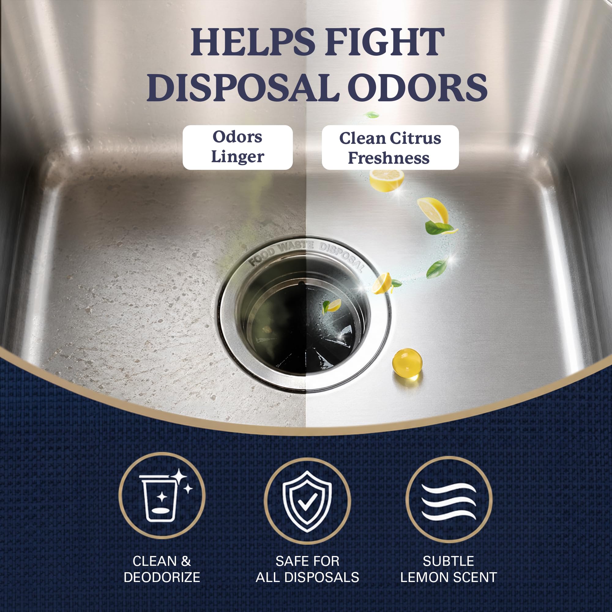 Farberware Garbage Disposal Cleaner Tablets - Disposal Cleaner and Deodorizer for Kitchen Sink Drain, Citrus Garbage Disposal Deodorizer, Sink