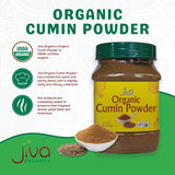 Jiva Organics Organic Ground Cumin Powder 1 Pound Jar - 100% Pure & Non-GMO, Cumin Seed Powder (packaging may vary)