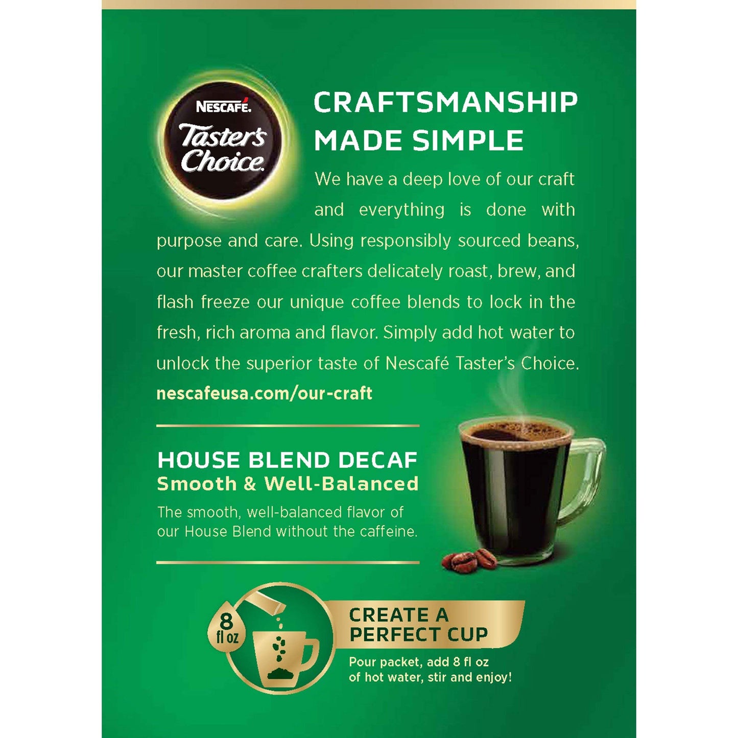 Nescafe Taster's Choice Decaf, House Blend Instant Coffee Single Serve Sticks, 16 Count (Pack of 1)