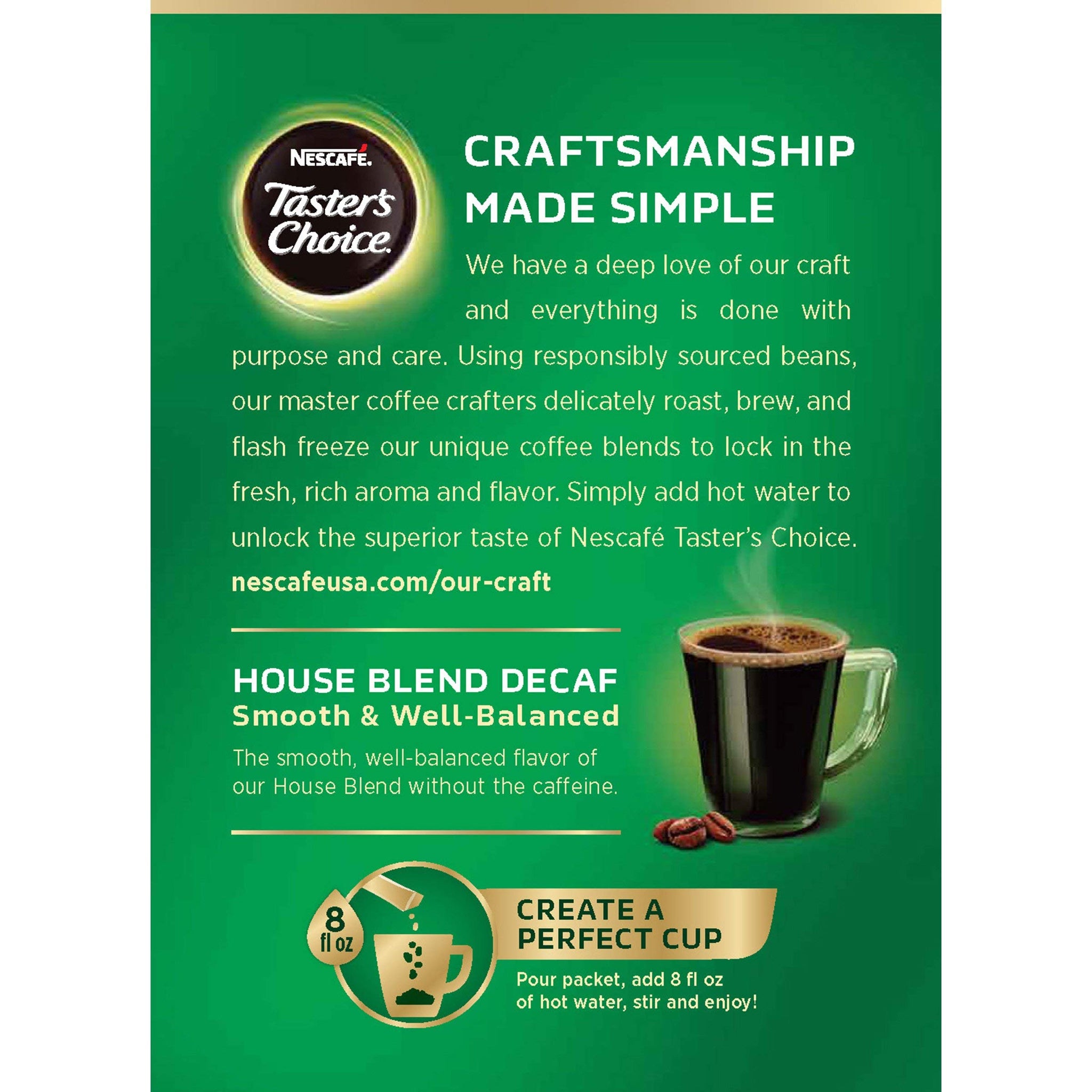 Nescafe Taster's Choice Decaf, House Blend Instant Coffee Single Serve Sticks, 16 Count (Pack of 1)
