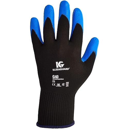 KleenGuard G40 Foam Nitrile Coated Gloves, 220 mm Length, Small/Size 7, Blue, 12 Pairs