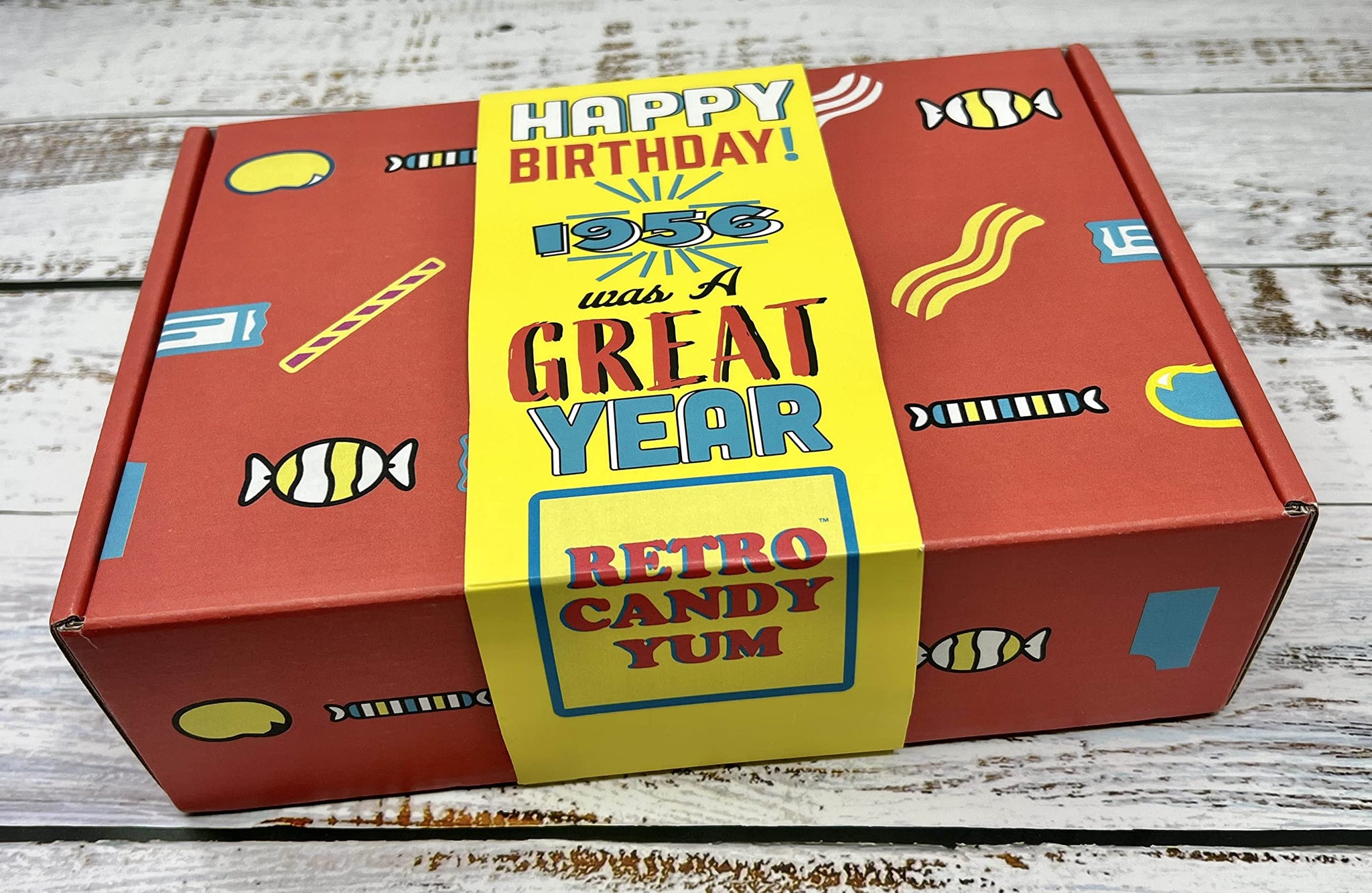 RETRO CANDY YUM ~ 1956 70th Birthday Gift Box Nostalgic Mix from Childhood for 70 Year Old Man or Woman Born 1956 Jr