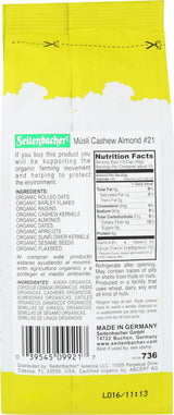 Seitenbacher, Muesli No21Cashews And Apricots Organic