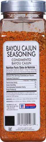 McCormick Culinary Bayou Cajun Seasoning, 21 oz - One 21 Ounce Container of Cajun Seasoning Made With Aromatic Spices for Catfish, Crawfish, Jambalaya
