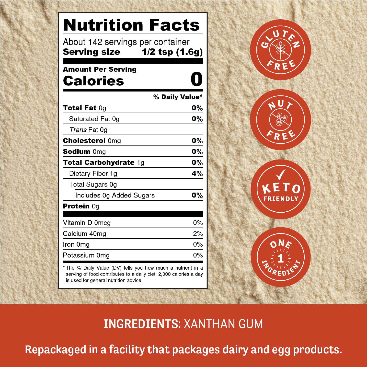 Judee's Gluten Free Xanthan Gum Powder - Gluten Free Baking - Liquid Thickener for Soups & Sauces - Ice Cream Thickener - 8 Oz