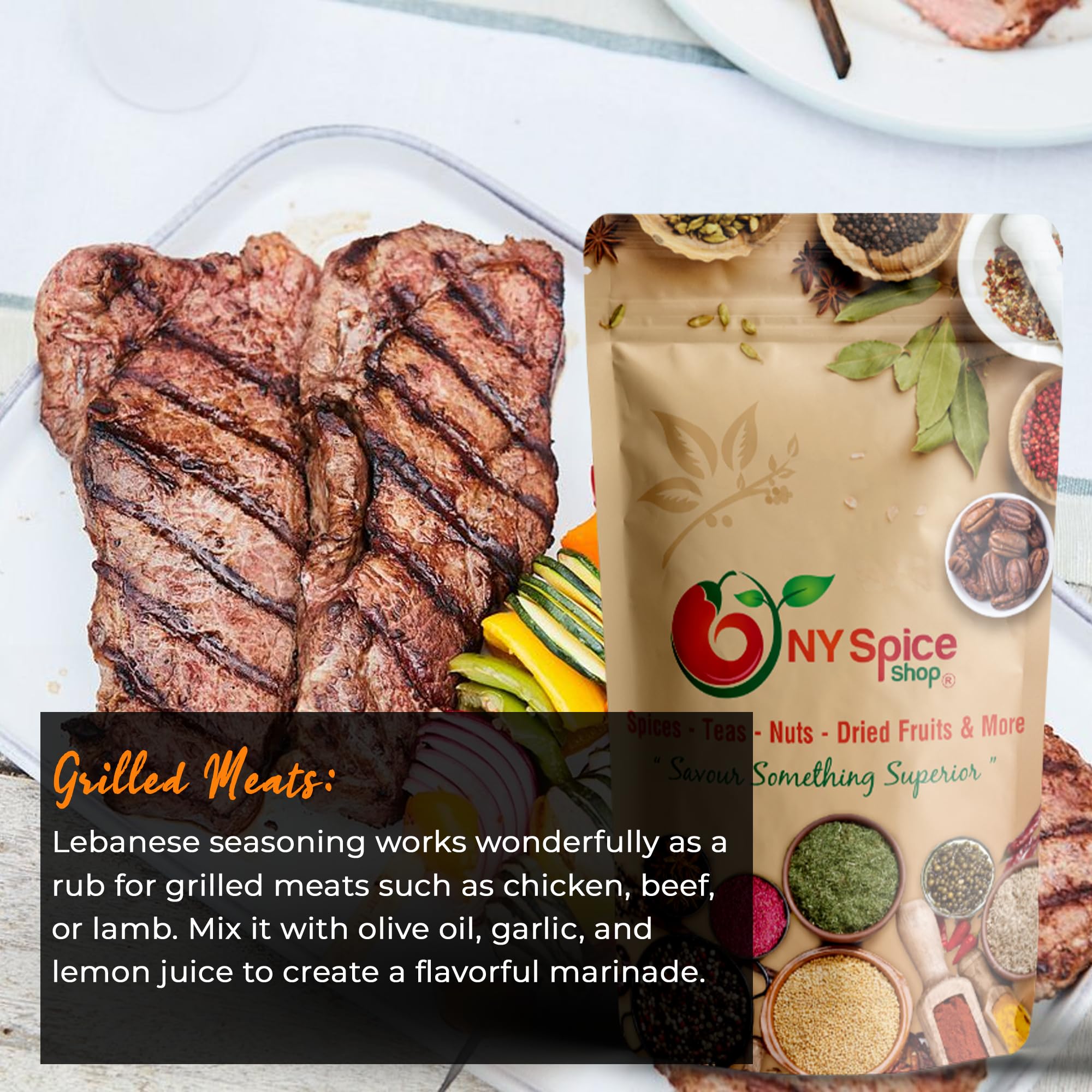 NY Spice Shop Lebanese Seasoning Blend - 6 Ounce Lebanese Spices Seasoning For Cooking and Culinary - Fine Herb Mix for Flatbreads Grilled Foods