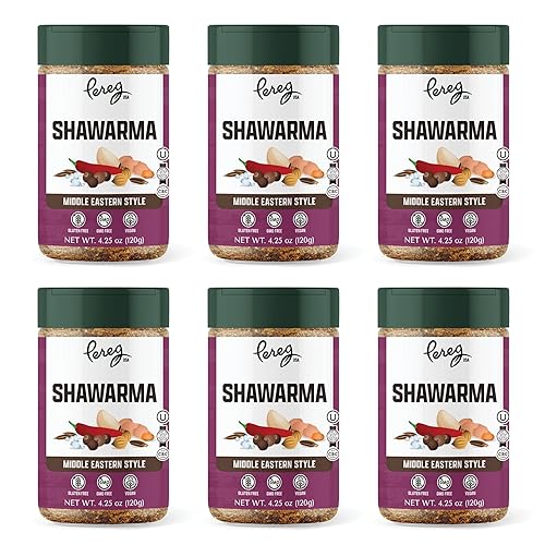 Pereg Shawarma Spice Seasoning (4.25 Oz x 6 Pack) - Spice Rub for Meat, Beef, Gyro & Poultry - Grill Flavor - Middle Eastern Spice Mix - Mediterranean