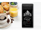 Sannes Coffee Co. Norwegian Coffee-Frokost Blend Light Roast Coffee-Smooth Never Bitter-Resealable bag (Ground, 8 oz)