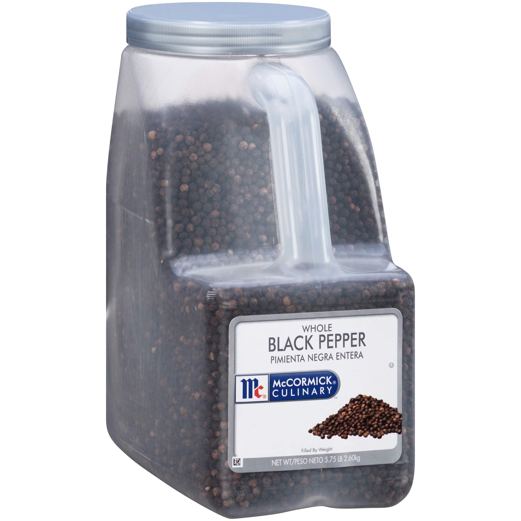 McCormick Culinary Whole Black Pepper, 5.75 lb - One 5.75 Pound Container of Whole Black Peppercorns for Pepper Grinder, Great in Soups, Rubs, Salads