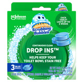 Scrubbing Bubbles Continuous Clean Toilet Drop-Ins, Automatic Blue Toilet Bowl Cleaner, Septic-Safe Tank Tablets Remove Hard Water Minerals
