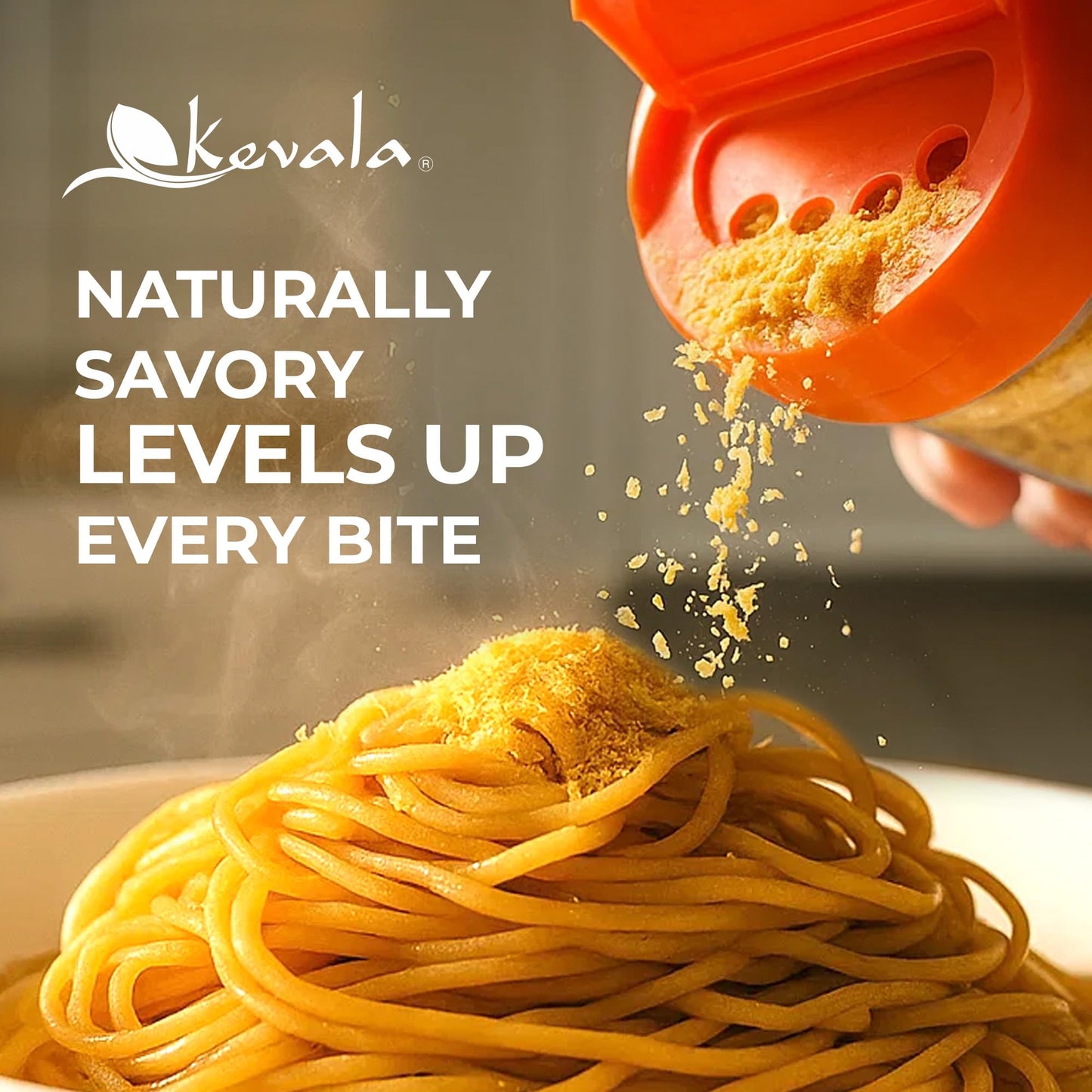 Kevala Nutritional Yeast Large Flake - Fortified Yeast with Extra Vitamin B, Vegan Parmesan Cheese Substitute, Seasoning for Salads and Snacks, Great